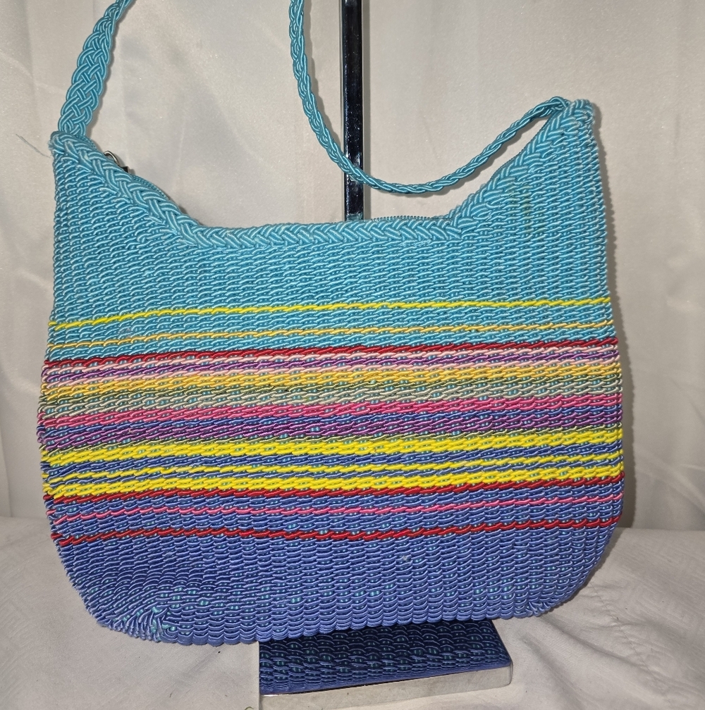 Swing Bag Colorful Striped CROCHET Women's SMALL CROSSBODY Bag